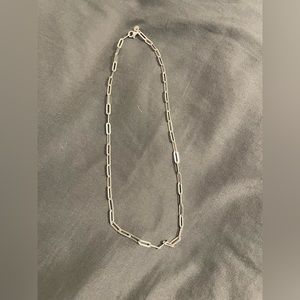 Sterling Silver Paperclip Necklace 15 inches